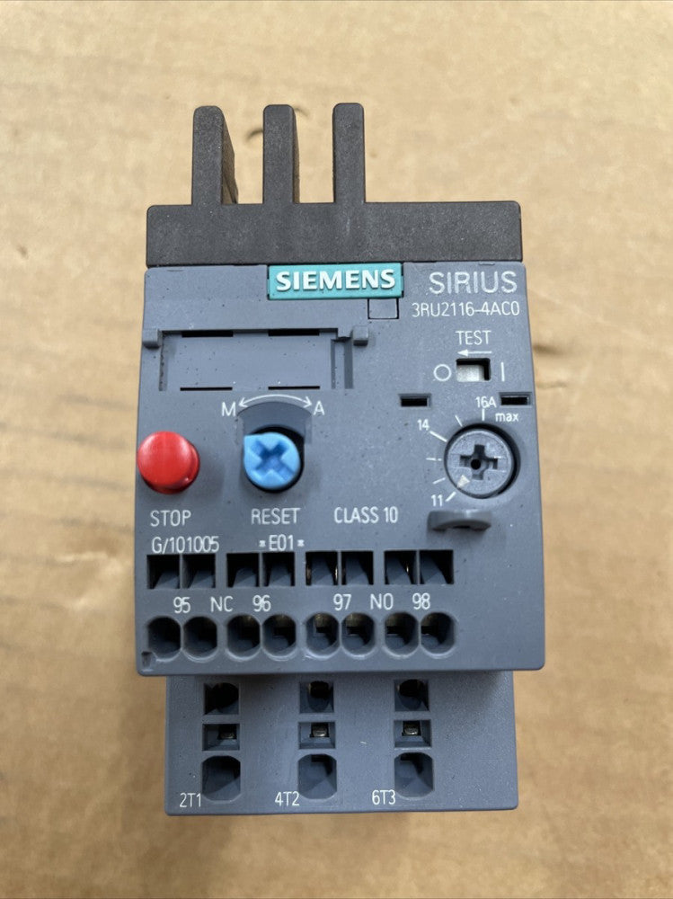 SIEMENS SIRIUS 3RU2116-4AC0 11-16A 600V OVERLOAD RELAY 3RU21164AC0