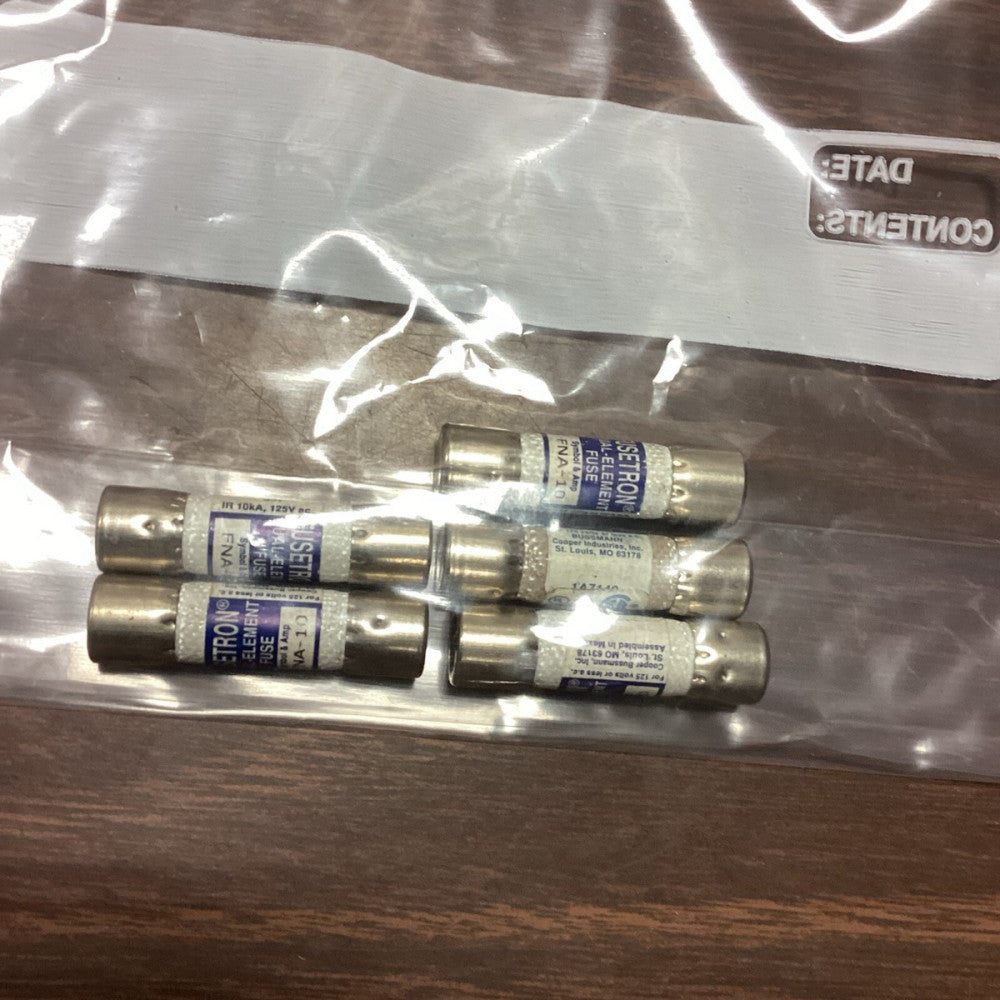 Bussmann FNA-10 Fusetron Fuse/Fuses Dual Element 125V Lot of 5