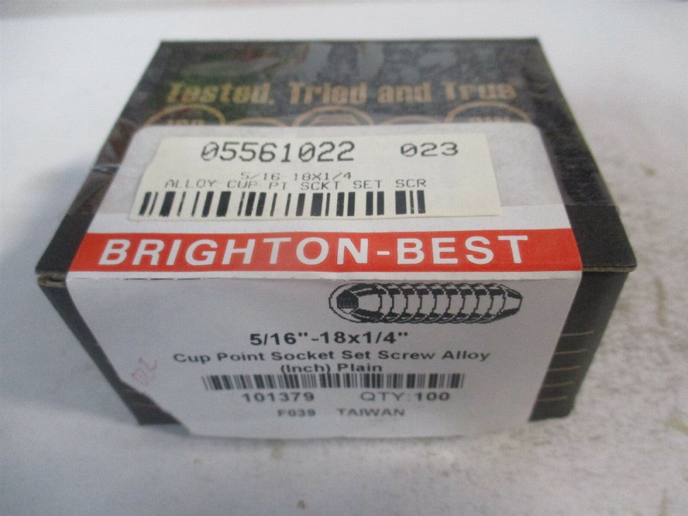 (101379P) 5/16-18 UNC 1/4" OAL Alloy Steel Cup Point Set Screw - Pack of 100 