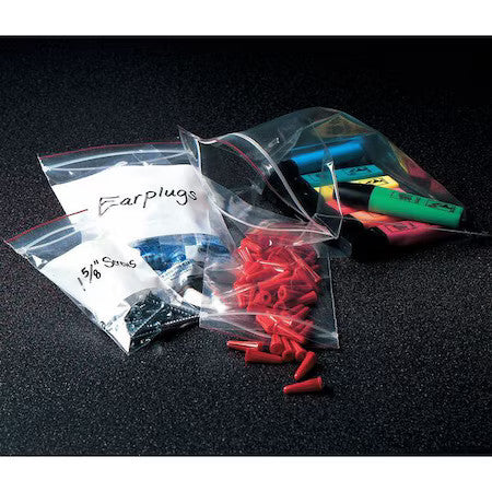 Minigrip Mgrl2w0406 Reclosable Bag, Zip Seal, 6 In L, 4 In W, 2 Mil Thick, Low