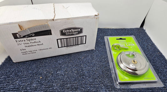 ( QTY 4 ) Extra Space  ES-670: Storage Locker Disc Padlock Storage Steel 2-3/4"