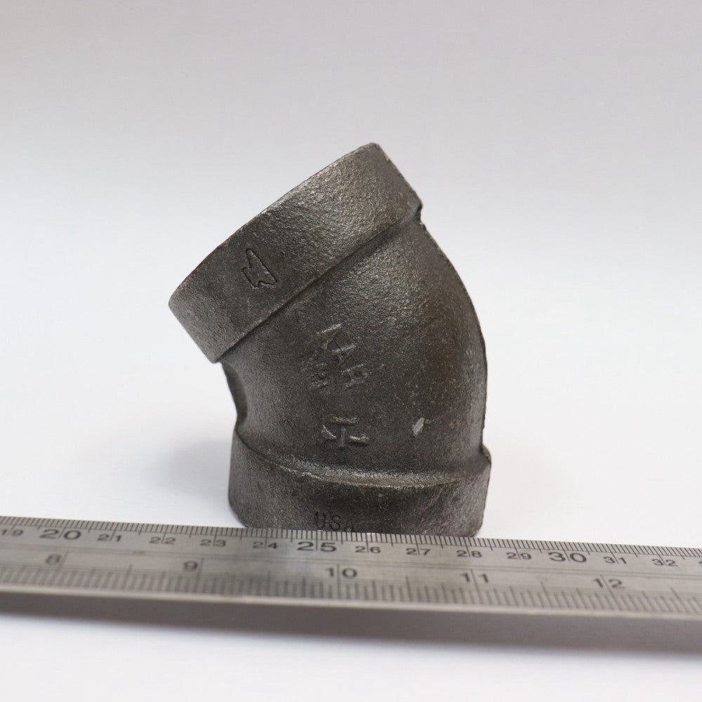 Anvil Threaded 45 Degree Elbow Pipe Fitting Malleable Iron Class 300 1-1/4"