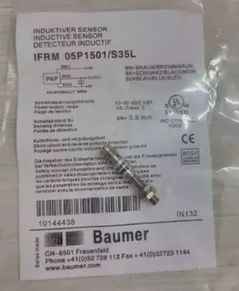 One Brand New BAUMER IFRM 05P1501/S35L Proximity Switch