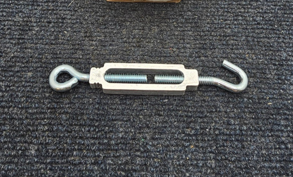 (QTY 10) Hindley 11403: Hook & Eye Turnbuckle 1/4" x 5-1/4" Zinc Plated Steel