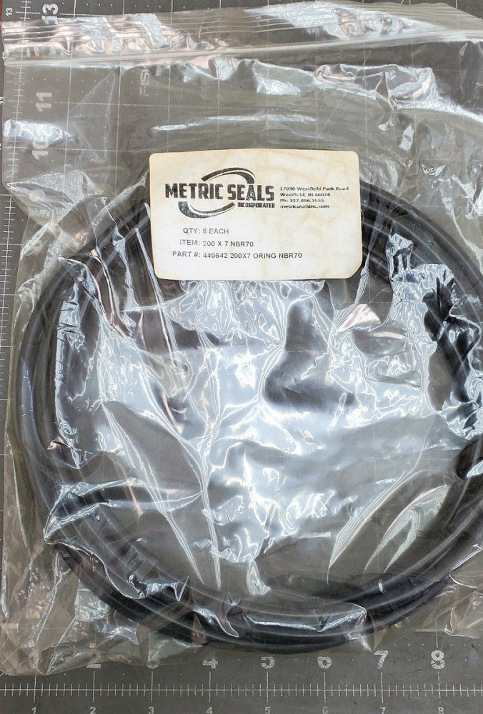 LOT OF (6) 200 X 7 NBR 70 O-RING SEAL BUNA N [Z2B4]