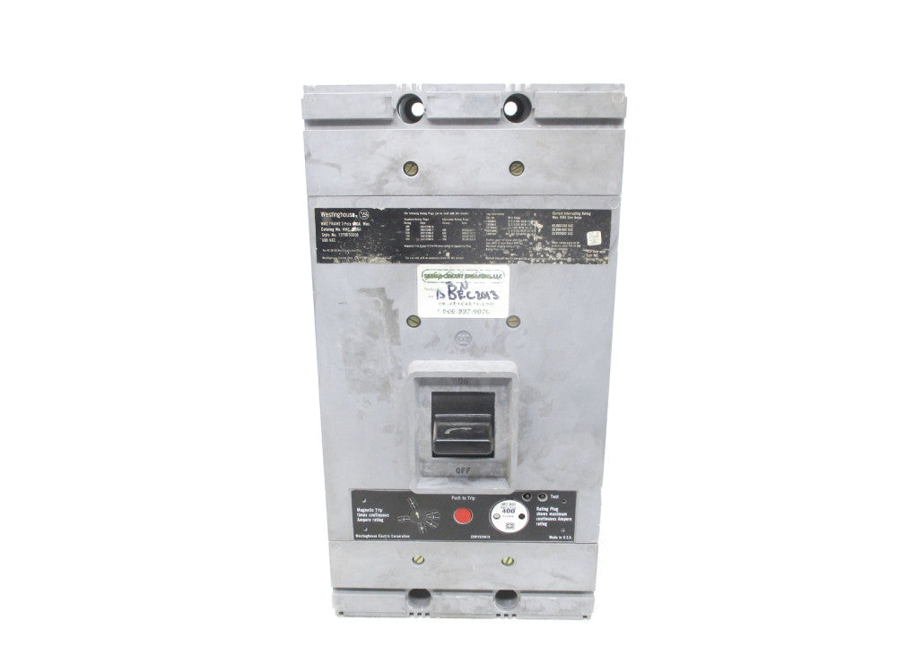 WESTINGHOUSE HMC3800F 800A with 400 amp RATING PLUG 600VAC NSNP