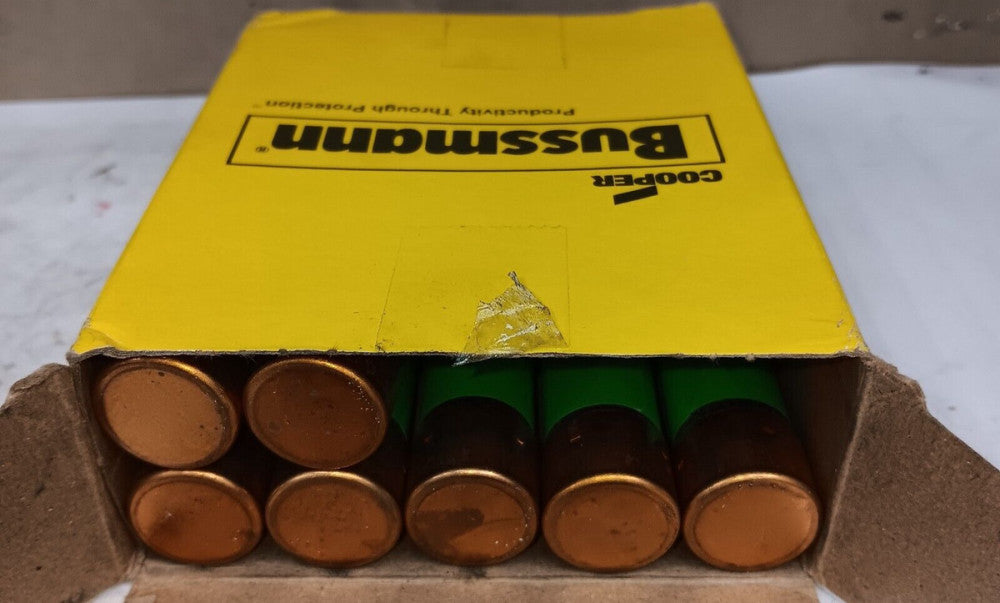 BOX OF 7) NEW COOPER BUSSMAN FRS-R-12 FUSETRON FUSE 12 AMP CLASS RK5 600V