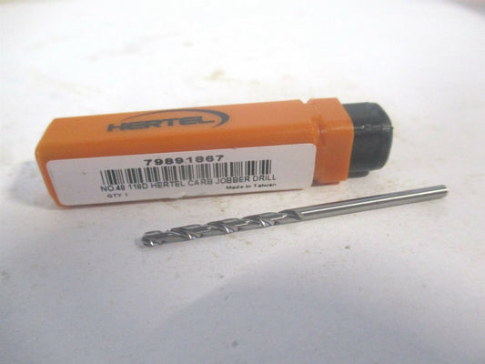 (79891867) #48 7/8" x 1-3/4" OAL 118° Solid Carbide Spiral Straight Jobber Drill