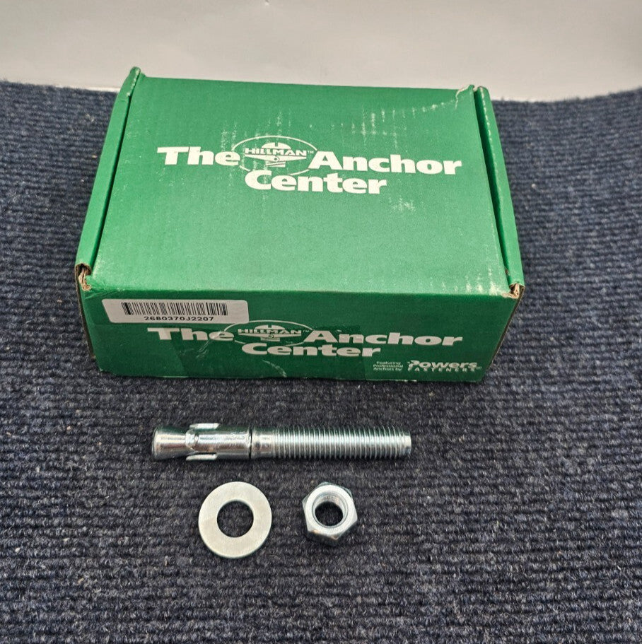 (25 PIECES) Hillman 371938: Power-Stud + S Wedge Anchor, 1/2" x 3-3/4", Zinc