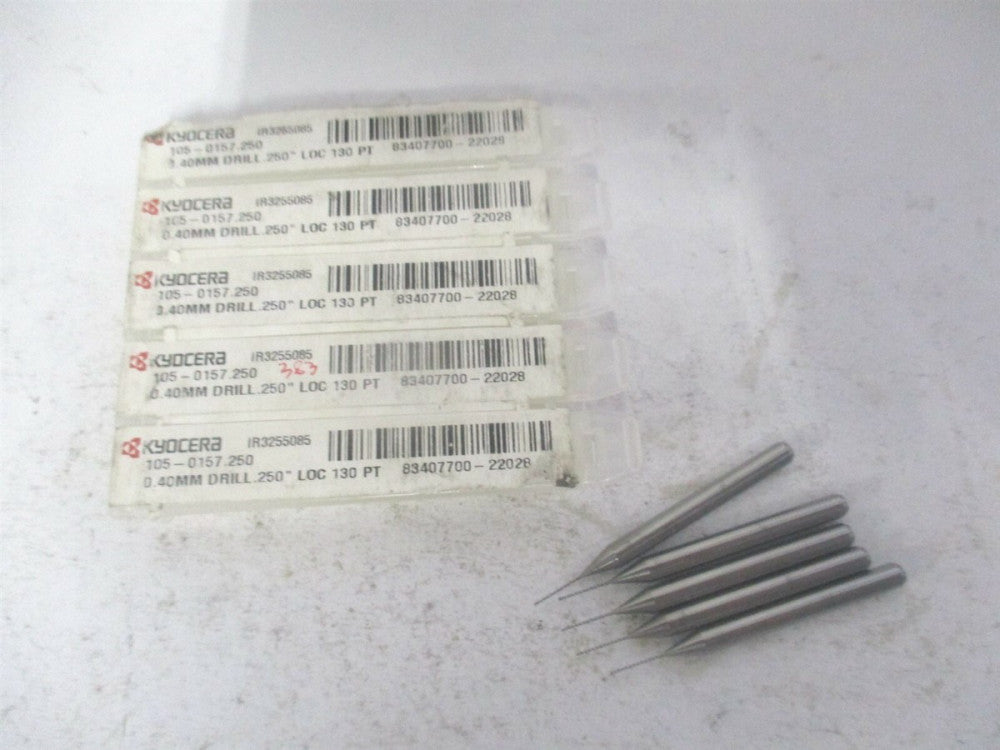 (07148) 0.4mm x 1/8″ x 1/4" x 1-1/8" OAL Spiral Circuit Board Drill Bit - Qty 4