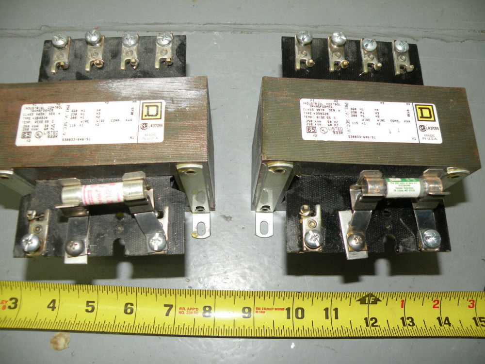 (1) Square D .250KVA Transformer 9070 K250D20