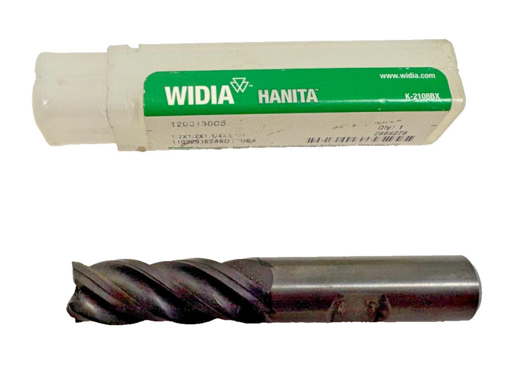 HANITA WIDIA SQUARE END MILL 4 SPIRAL FLUTE OAL 3" PART# 2868278