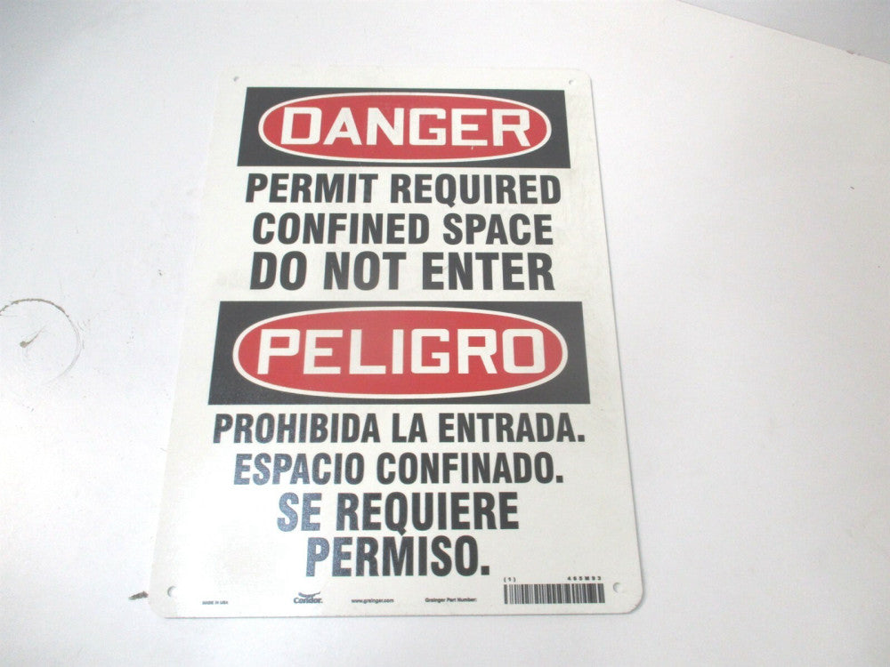 (465M93) 10" x 14" Permit Required Confined Space Do Not Enter Fiberglass Sign