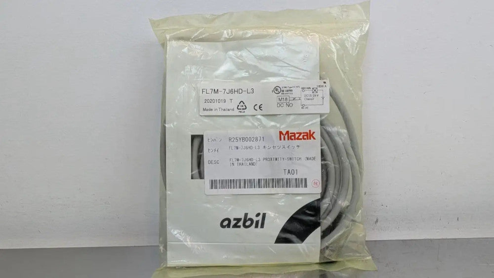 azbil FL7M-7J6HD-L3 Proximity Sensor R25YB002871 M18 Mazak 12/24VDC 100mA