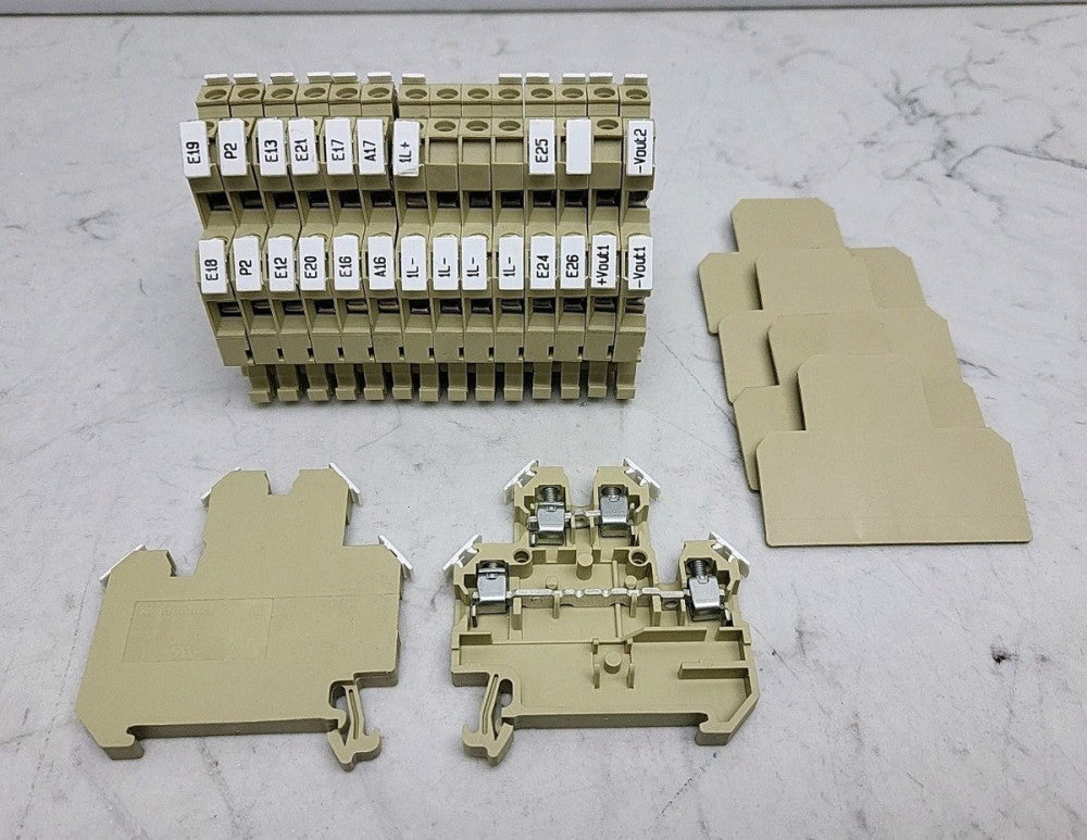 16 Pack Weidmuller DK 40 Terminal Block w/ 4 End Plates Used See Pictures 