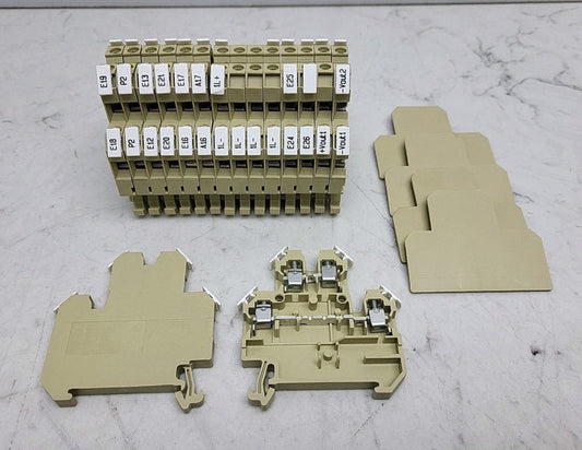 16 Pack Weidmuller DK 40 Terminal Block w/ 4 End Plates Used See Pictures 