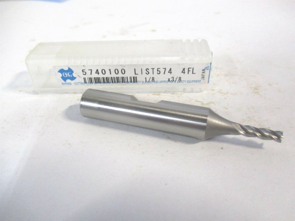 OSG (5740100) 1/8" x 3/8" x 3/8" x 2-5/16" OAL 4 Flute HSS Square End Mill 