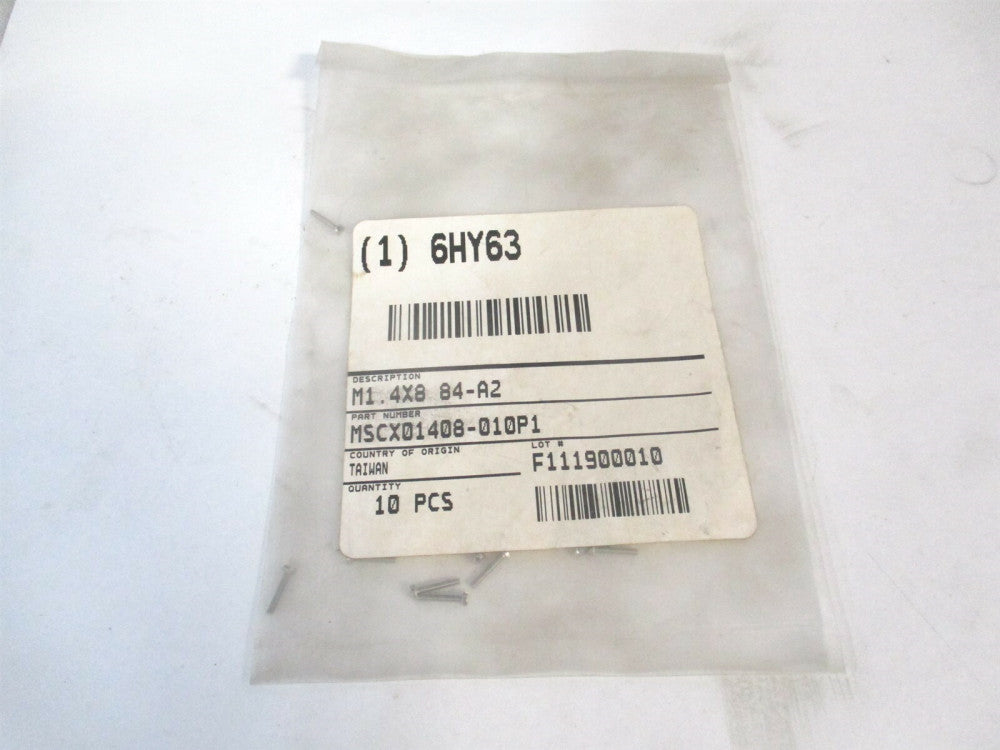 (6HY63) 0.9 mm x 2.6mm x 8mm A2 Stainless Steel Slotted Machine Screw - Qty 10