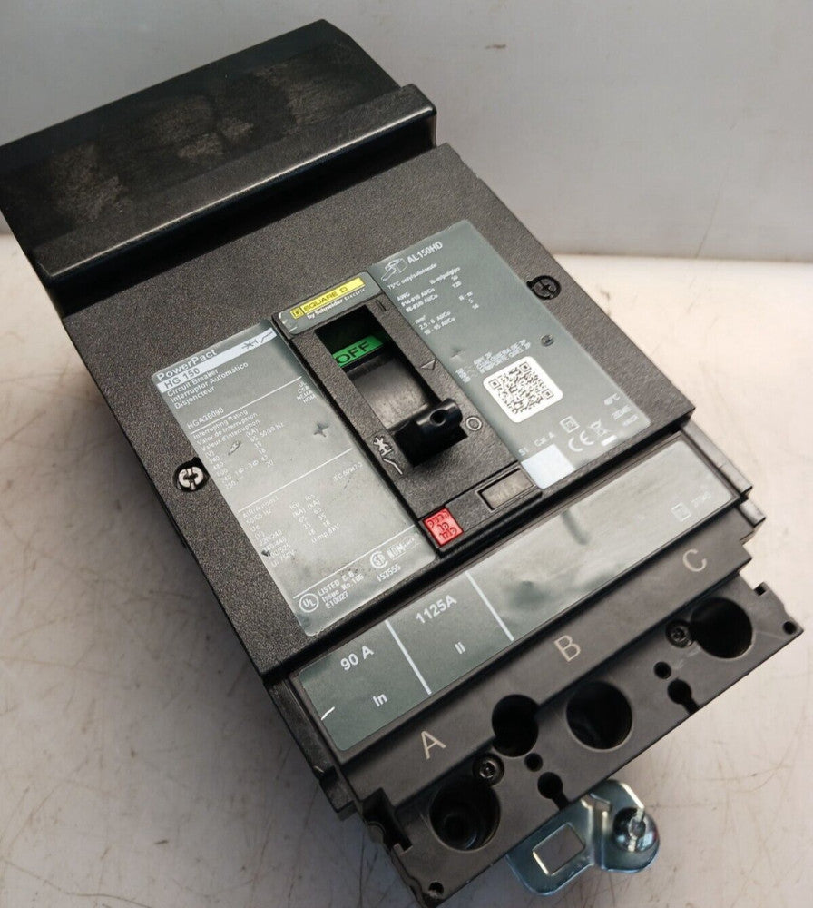 NEW SQUARE D 90 AMP POWERPACT CIRCUIT BREAKER HGA36090 3 POLE 35 KA @ 480 VAC