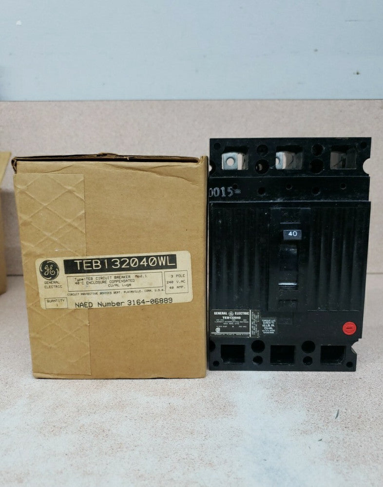 NEW TAKE OUT GE General Electric TEB132040WL Industrial Circuit Breaker 40A 3p
