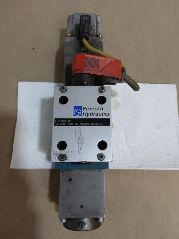 REXROTH HYDRAULIC VALVE STW 0075-11/ 000522133 A128-276 0000008 21781837 01