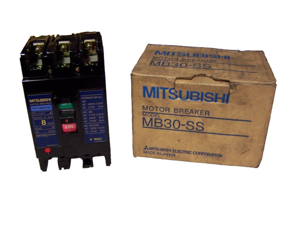 MITSUBISHI 8 AMP CIRCUIT BREAKER 500 VAC 3 POLE MB30-SS