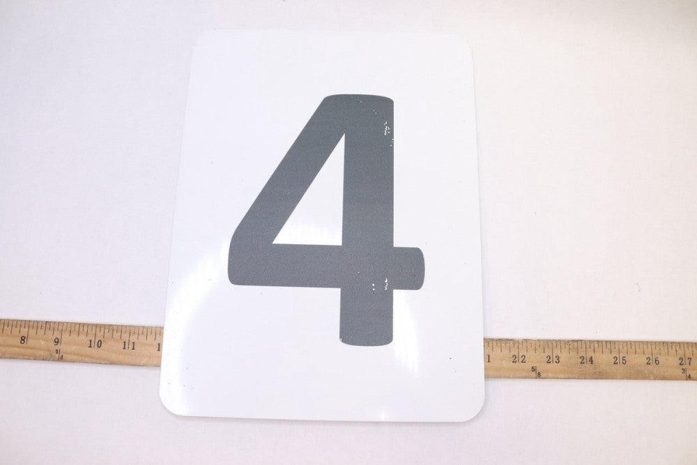 Number 4 Sign Aluminum 12" x 9"