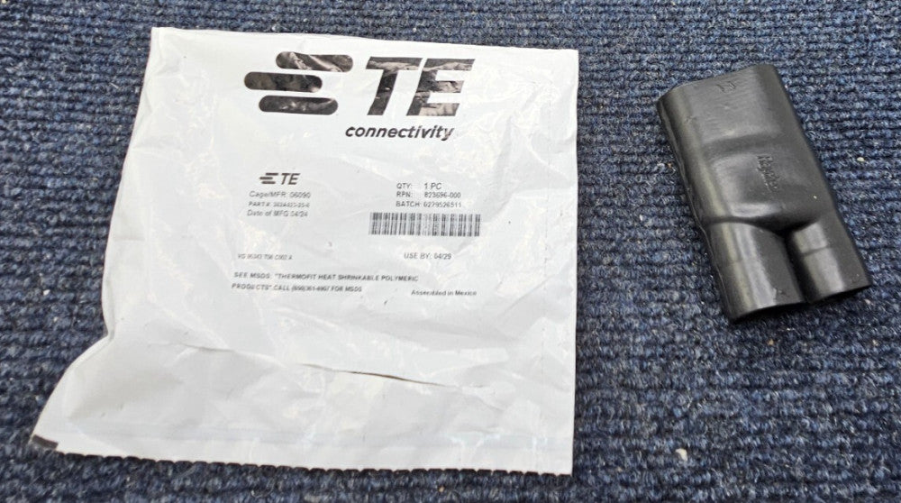 TE 382A023-25-0 823696-000 Heat Shrink Transition Boot Modified Black Elastomer