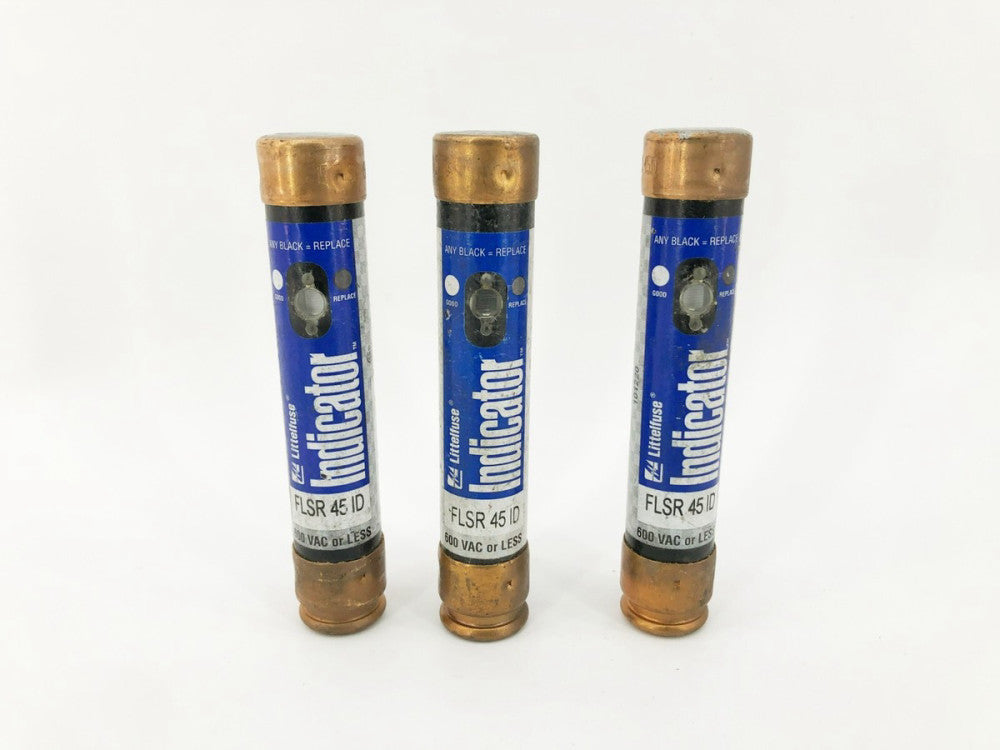 Lot of 3 New Littelfuse FLSR45ID Time Delay Indicator Fuses 45A 600VAC RK5