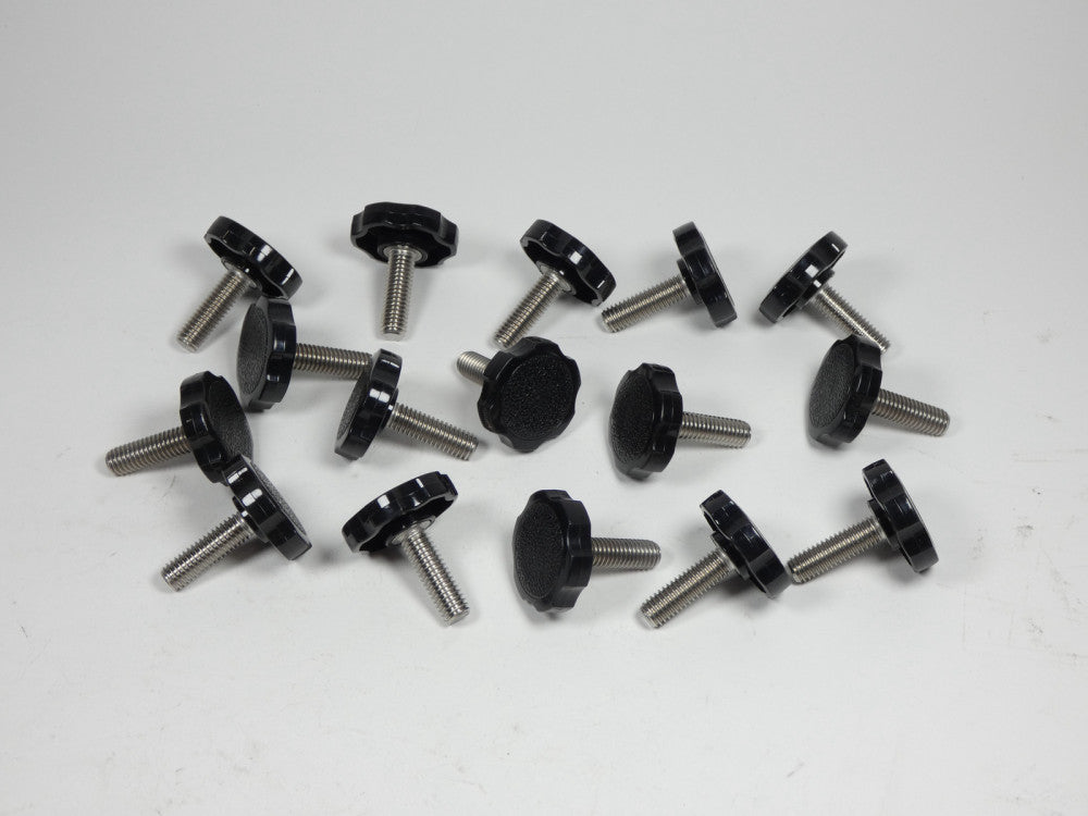 *Lot of 16* Shear-Loc 3/8" Thumb Screw Knob Assembly Black Rosette Style - NE...