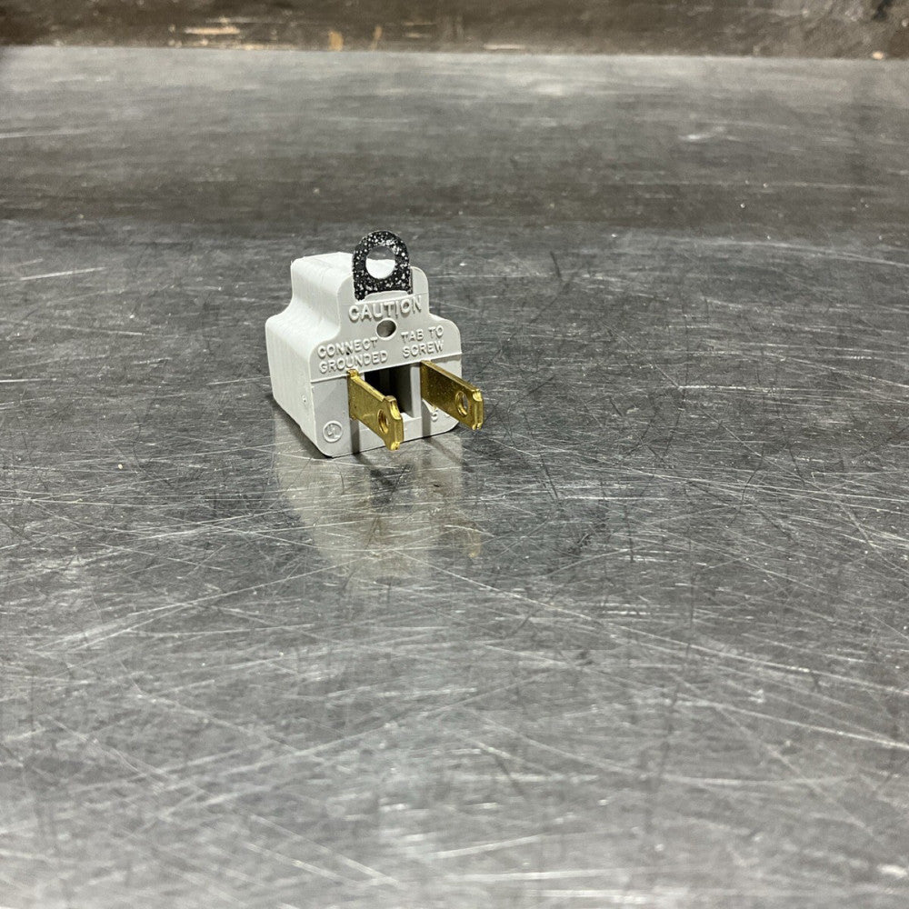 2-wire Polarized To 3-wire Grounding VINYL Adapter 15A-125V 419GY-BOX NOS