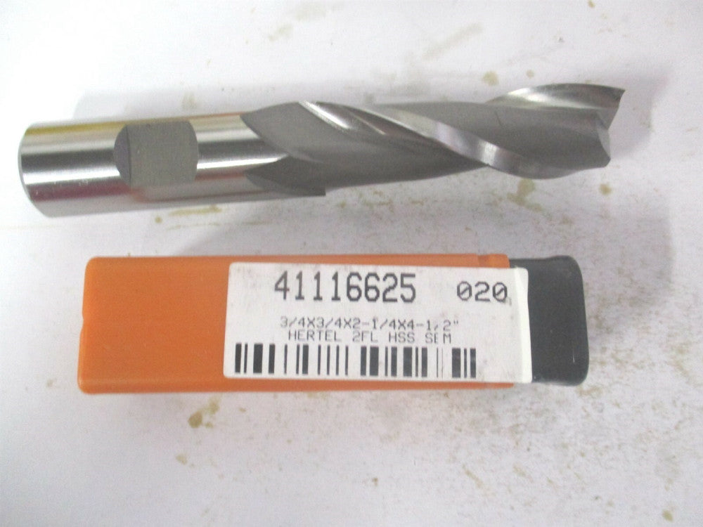 (E1080048) 3/4" x 2-1/4" x 3/4" x 4-1/2" OAL HSS 2 Flute Square End Mill 