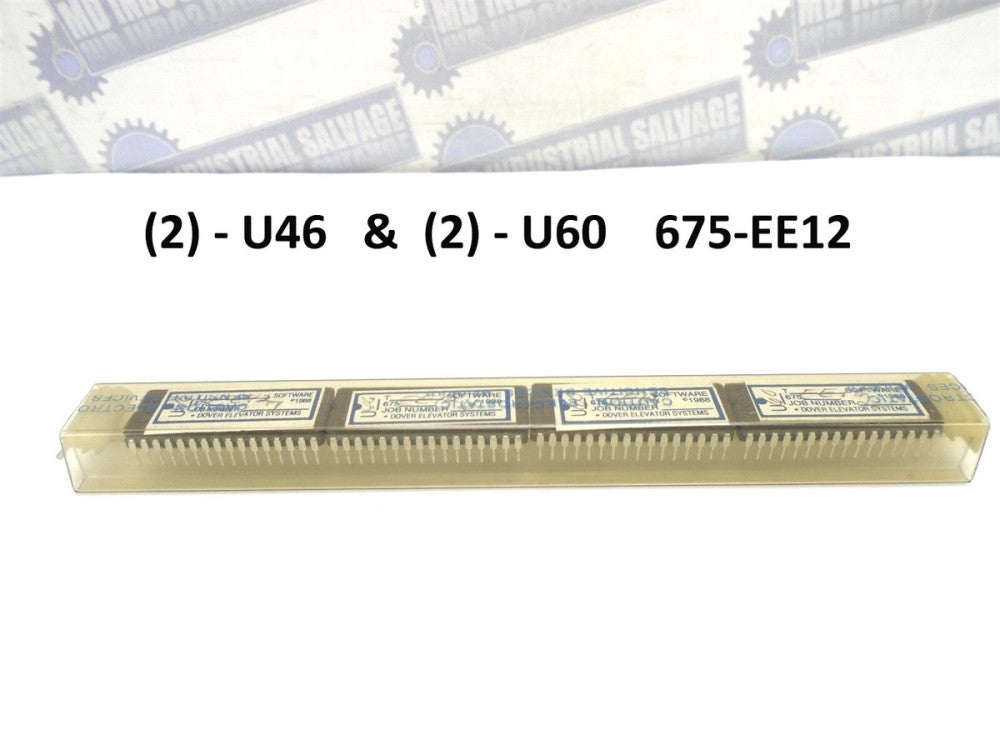 (4 Pc) DOVER ThyssenKrupp - 2/U46 2/U60 - 675-EE12 SOFTWARE CHIP MICROPROCESSOR 