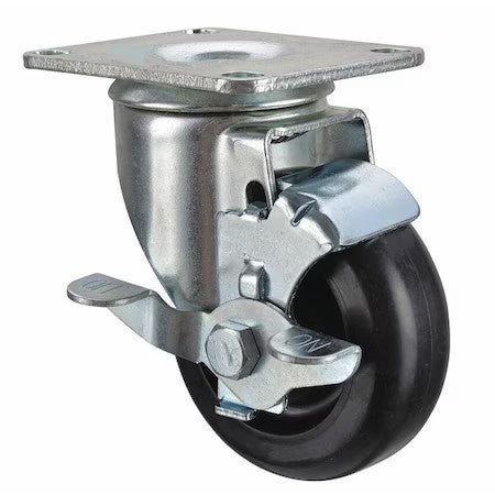 Zoro Select P12s-Pb040b-P3-Wb Swivel Plate Cstr W/Brke,300 Lb.,Ball