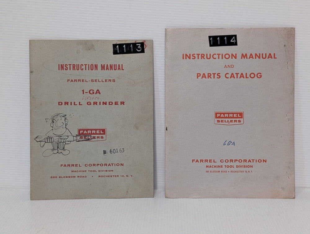 Lot of 2 Farrel Sellers 1GA Drill Grinder Manual & Parts Catalog, as shown