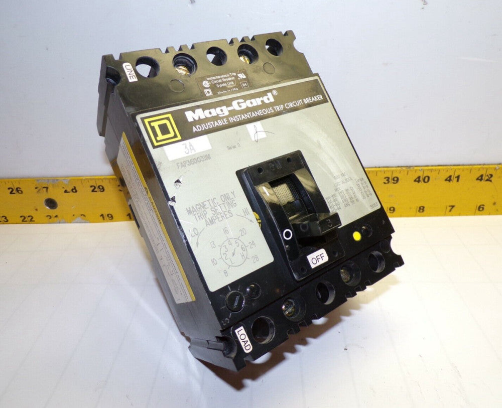 SQUARE D 3 AMP CIRCUIT BREAKER 600 VAC 3 POLE  FAP36003IIM