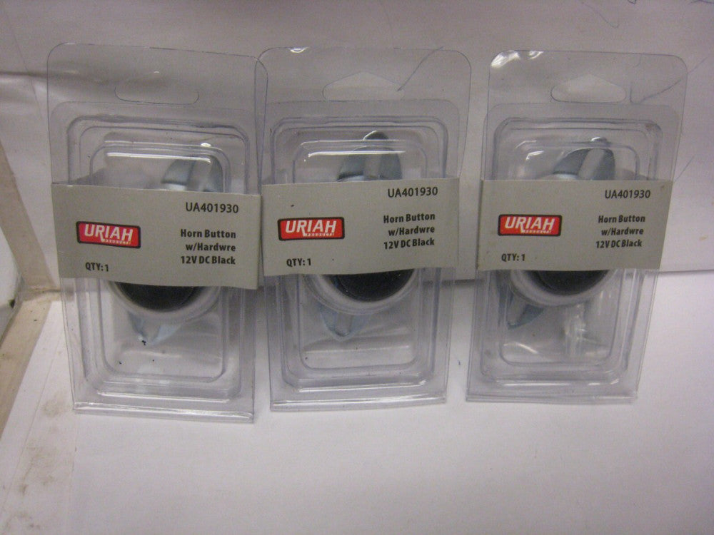 3 URIAH BLACK Push Horn Buttons # UA401930,  Infinite Innovations Inc, 3PK