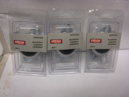 3 URIAH BLACK Push Horn Buttons # UA401930,  Infinite Innovations Inc, 3PK