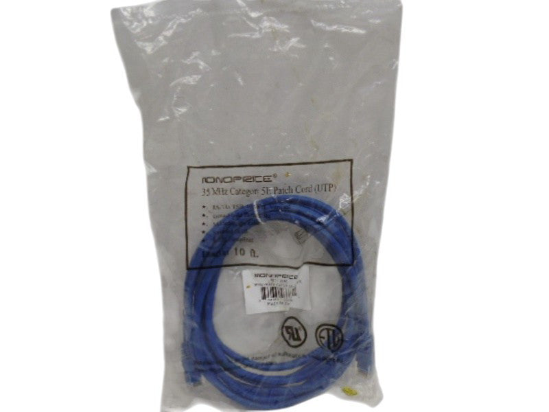 MONOPRICE CAT5E-10-BLUE ETHERNET NETWORK CABLE NSMP