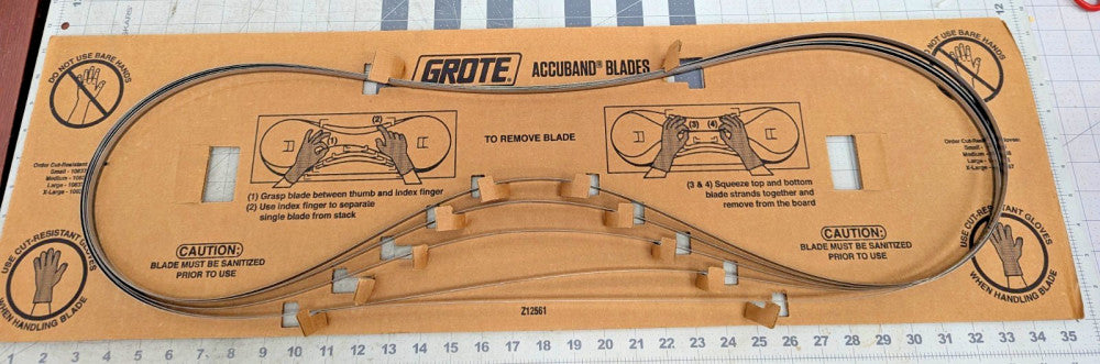 (5) Pak Meat & Bone Knife Edge Bandsaw Blade 72" (6') x 1/2" x .020" 1071892 GRO