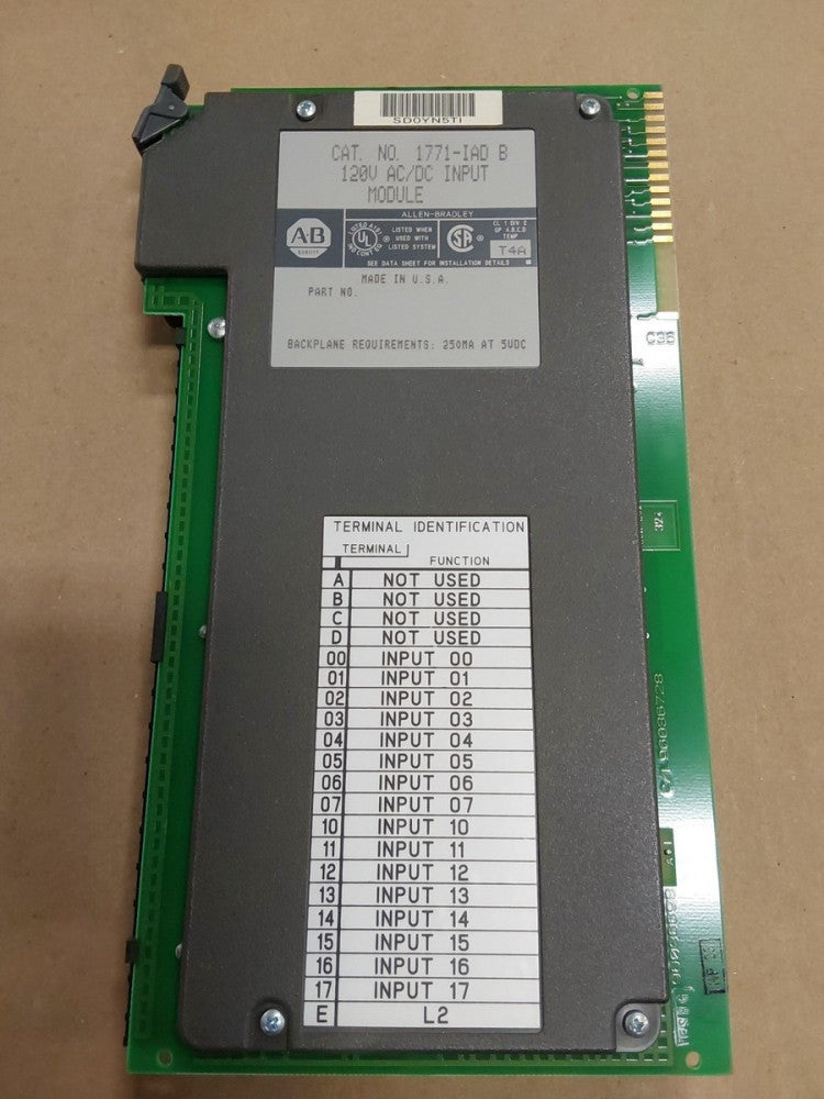 Allen Bradley 1771-IAD/B AC/DC Input Module 120V *NEW* 1771-IAD B Brand New