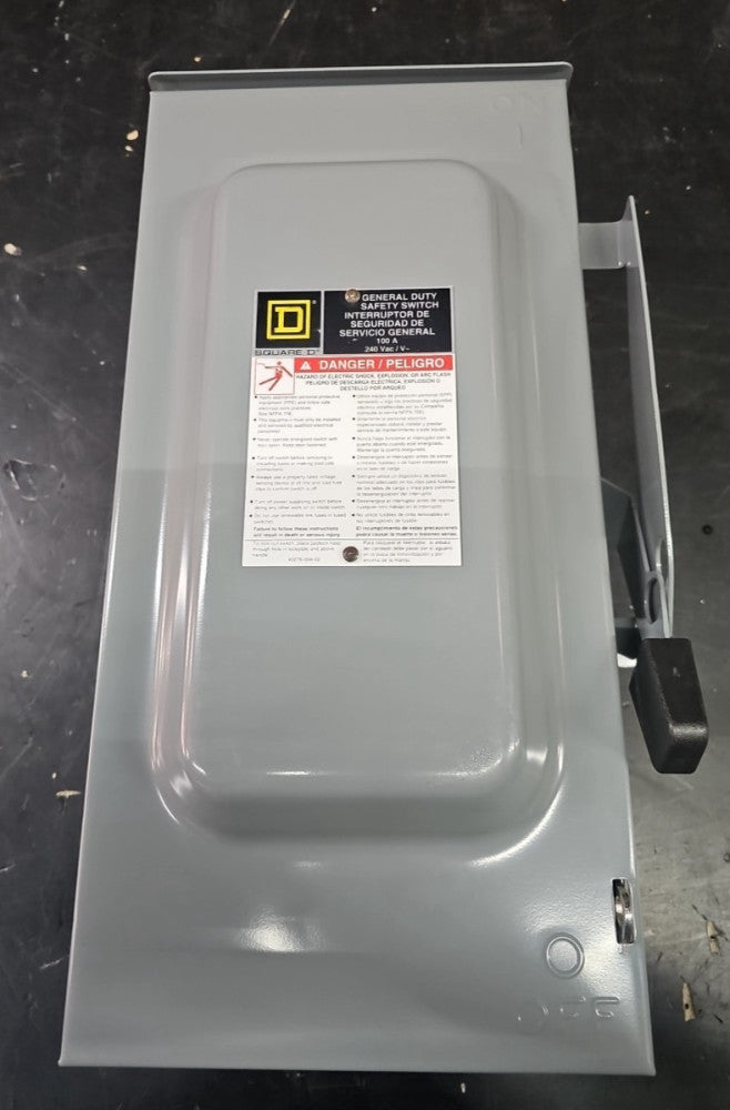DU323RB SQD 3POLE 100AMP 240V SAFETY SWITCH NON-FUSIBLE NNB
