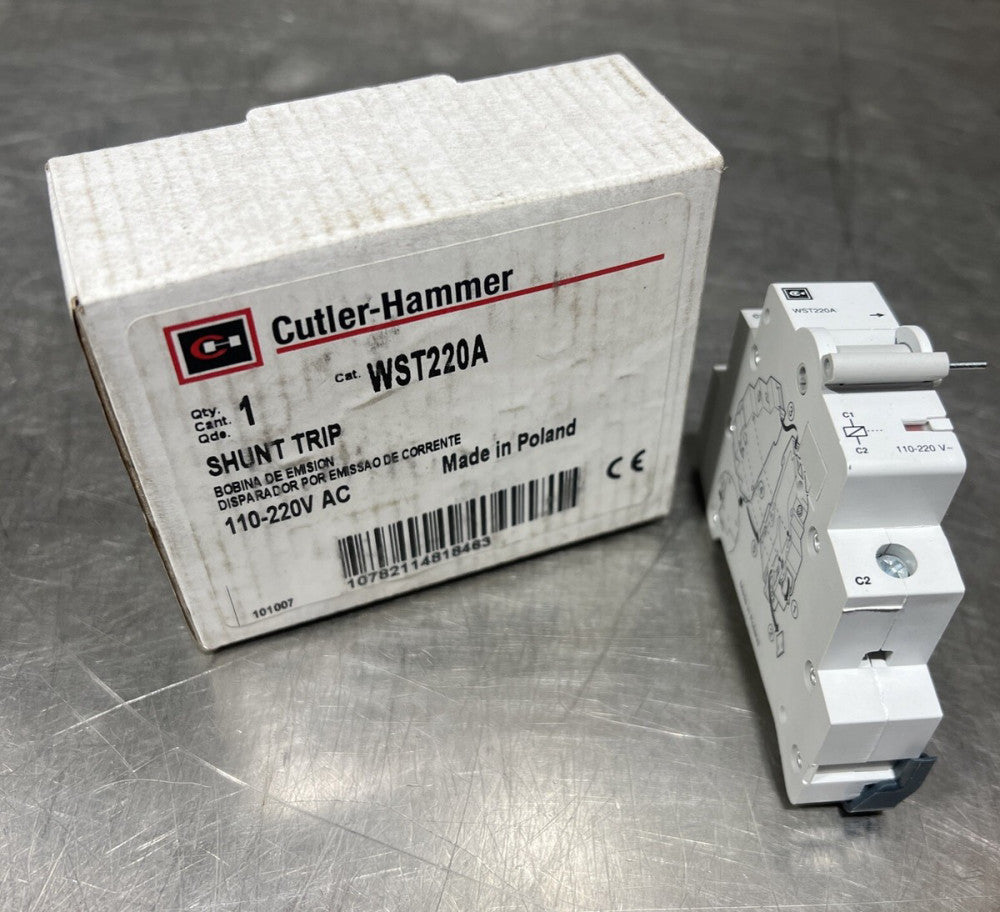 WST220A CUTLER HAMMER DIN RAIL CIRCUIT BREAKER SHUNT TRIP 120VAC Nos Surplus