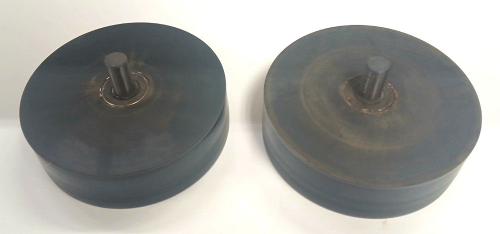 METAL BELT GRINDER WHEEL SIZE 6" SHAFT 9/16" SHAFT DIA  LOT OF 2