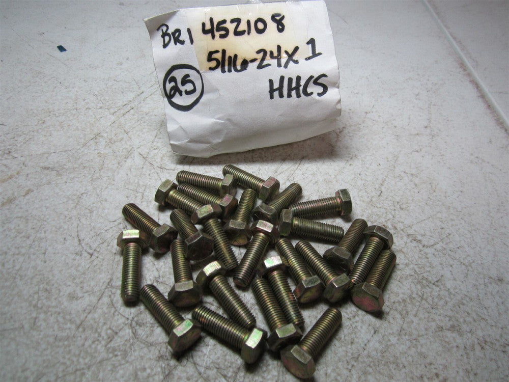 Brighton Best (452108) 5/16" - 24 1" OAL Hex Cap Screws - Pack of 25