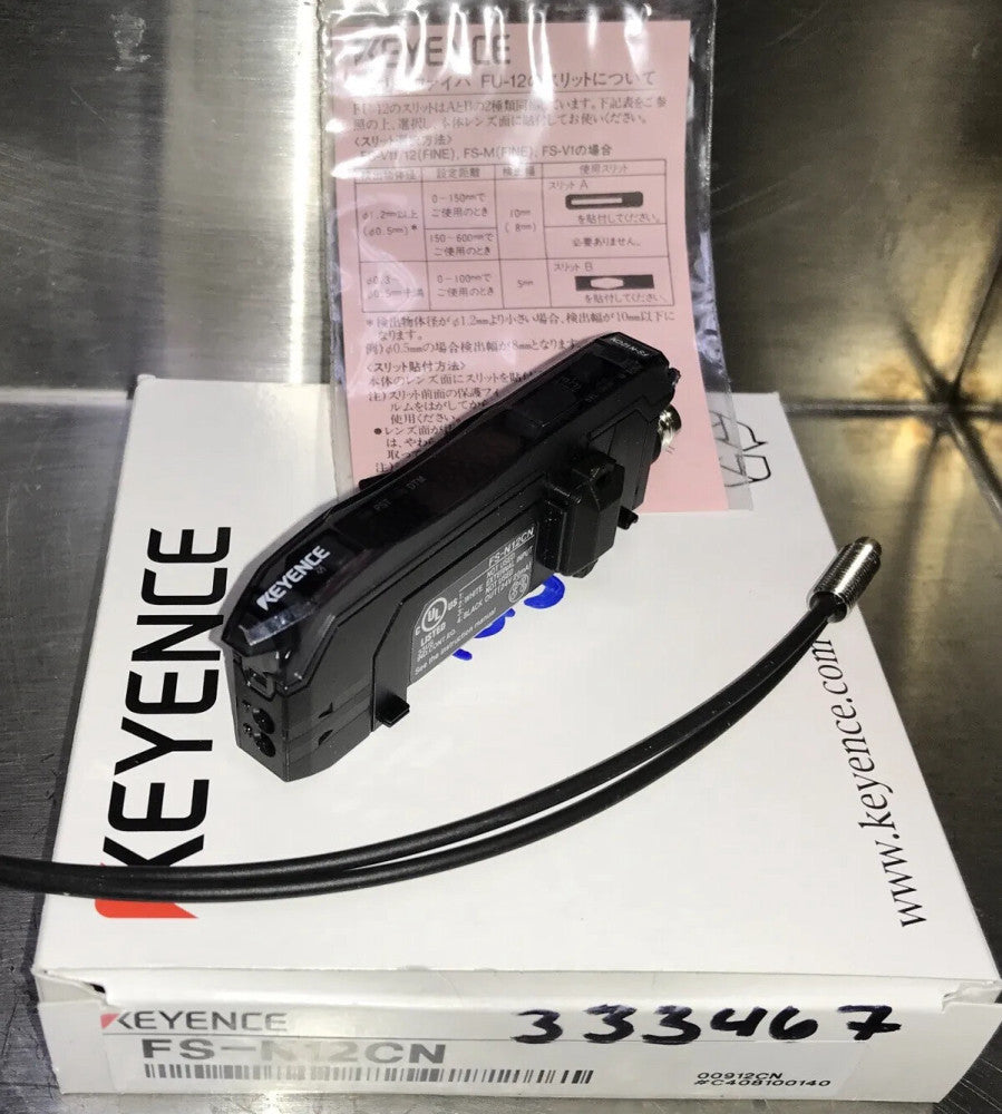 Keyence FS-N12CN Fiber Optic Sensor, M8, NPN (Fiber Amplifier)