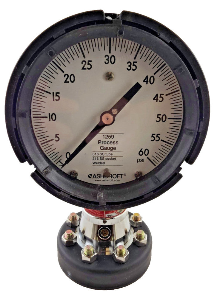 Ashcroft 1259 Pressure Gauge | 0-60 PSI | 4.5" Dial | 1/2" NPT Bottom Connection