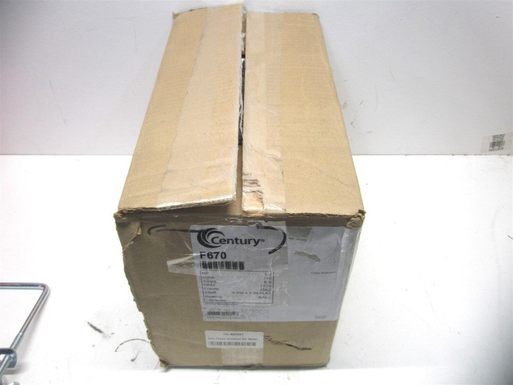 Century (F670) 1/2-HP, 1725-RPM 6.8amp Split Phase Resilient Ball Bearing Motor 