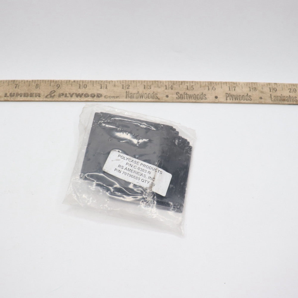 (10-Pk) Polycase Cover for TX Series Enclosures ABS Plastic Black 3"x3" C-0303-N
