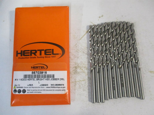 (85703916) #14 118° 2-3/16" x 3-3/8" OAL High Speed Steel Jobber Drill - Qty 12